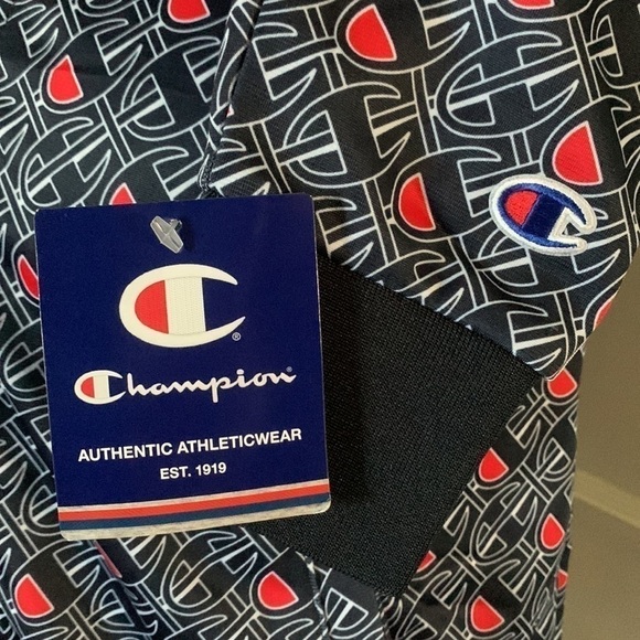 Champion Women’s Allover Logo Track Jacket - Navy Print - Picture 11 of 16